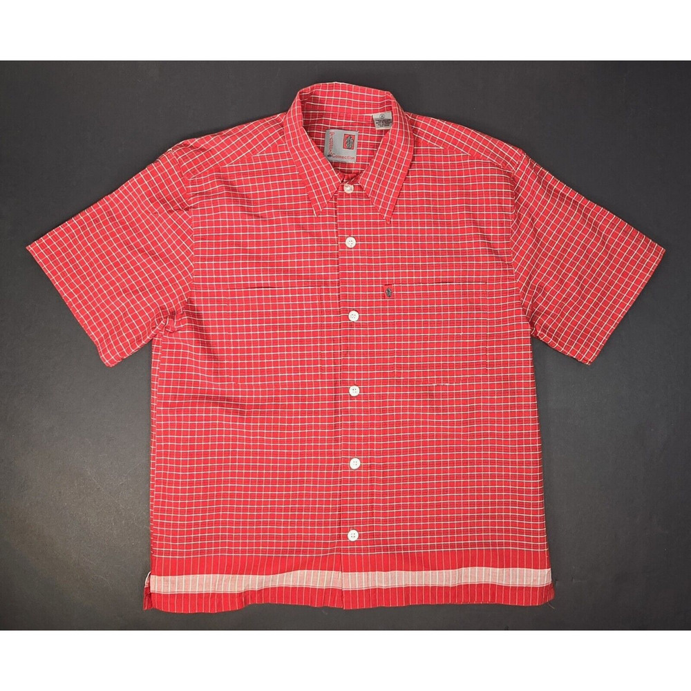 Pineapple Connection Boy's Medium Plaid 100% Cotton Short Sleeve Button Up Shirt